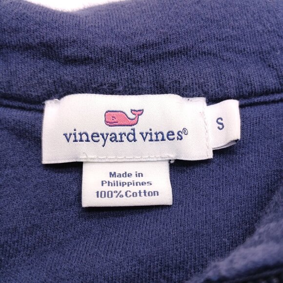Vineyard Vines Navy Fleece Quarter-Zip Preppy Coastal Pullover Women’s S Classic - Picture 8 of 9